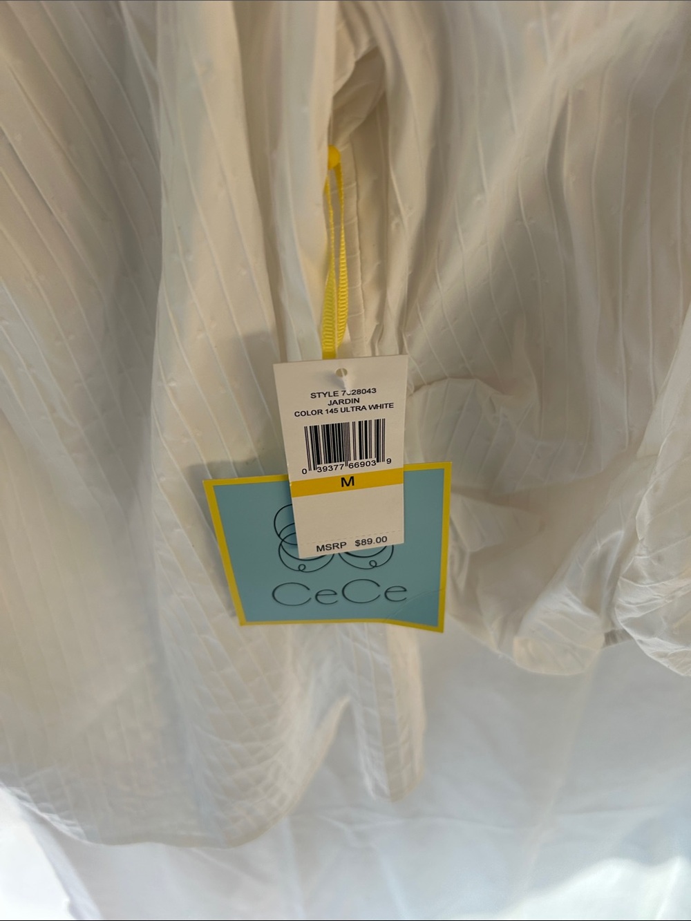CeCe White Off-Shoulder Bubble Sleeve Blouse - Picture 3 of 5
